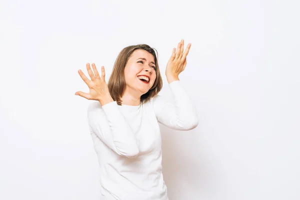 Alegre Mujer Muy Feliz —  Fotos de Stock