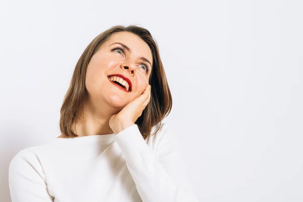 Mujer Estudio Fondo —  Fotos de Stock