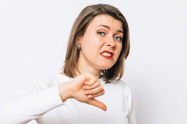 Woman Showing Thumb Gesture — Stock Photo, Image