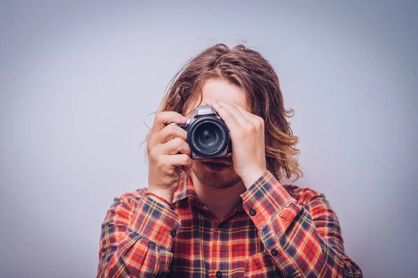 Homem Com Uma Câmara — Fotografia de Stock