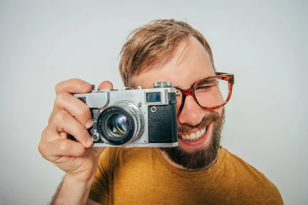 Чоловік Фотоапаратом — стокове фото