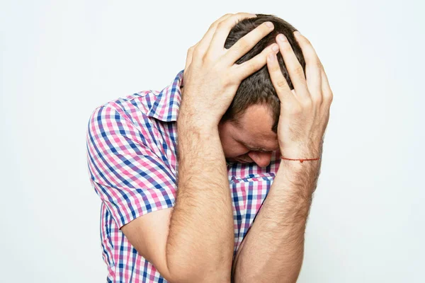 Hombre Tiene Miedo Del Miedo — Foto de Stock