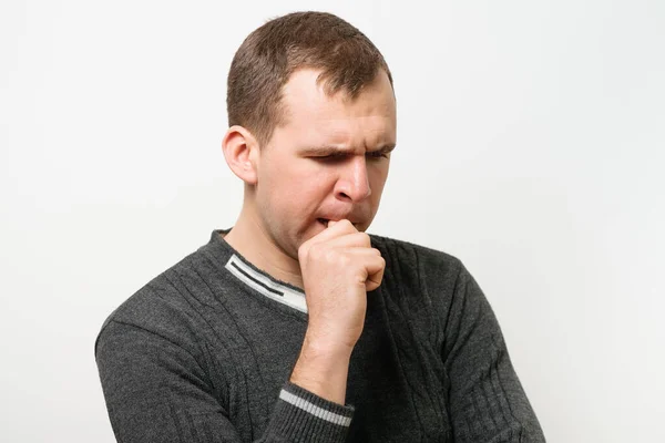 Man Bites His Nails — Stock Photo, Image