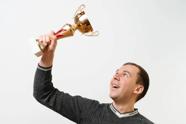 Человек Золотой Чашей — стоковое фото