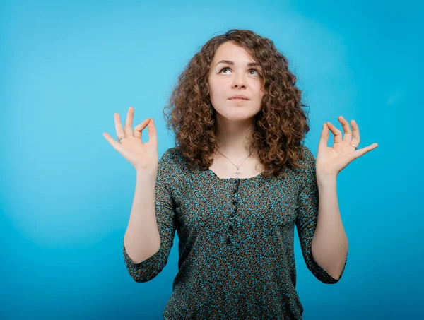 Portrait Woman Eyes Closed Meditation — Stock Photo, Image