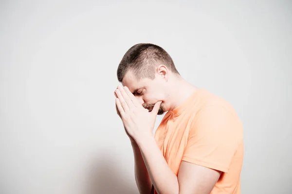 Prayer Man Studio Background — Stock Photo, Image