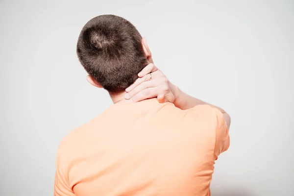 Holding His Head Back Man — Stock Photo, Image