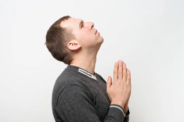 Prayer Man Studio Background — Stock Photo, Image