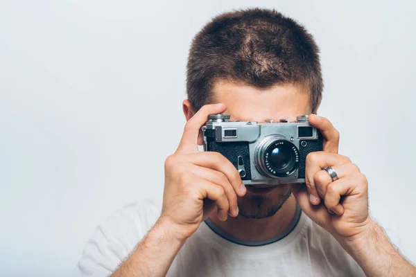 Ein Mann Mit Einer Kamera — Stockfoto