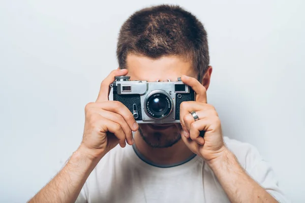 Homem Com Uma Câmara — Fotografia de Stock