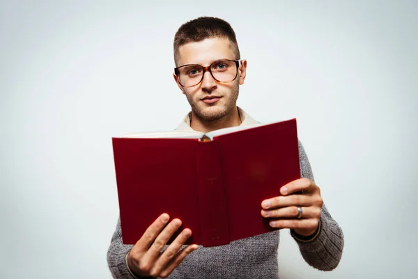 Hombre Con Libro — Foto de Stock