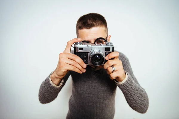 Ένας Άντρας Κάμερα — Φωτογραφία Αρχείου