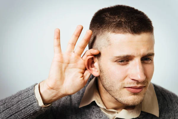 Overhears Man Tries Listen Royalty Free Stock Images