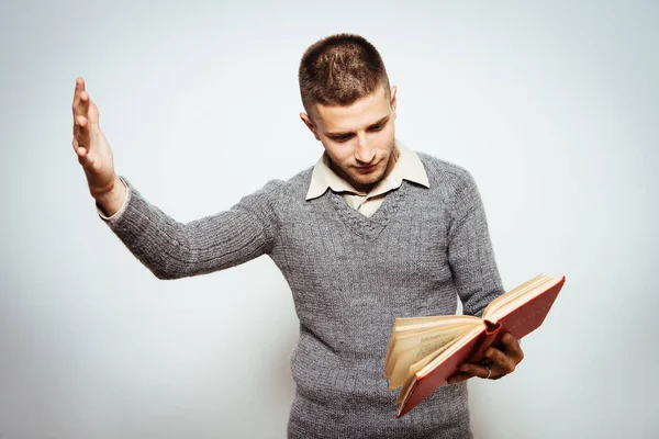 Man Met Een Boek — Stockfoto