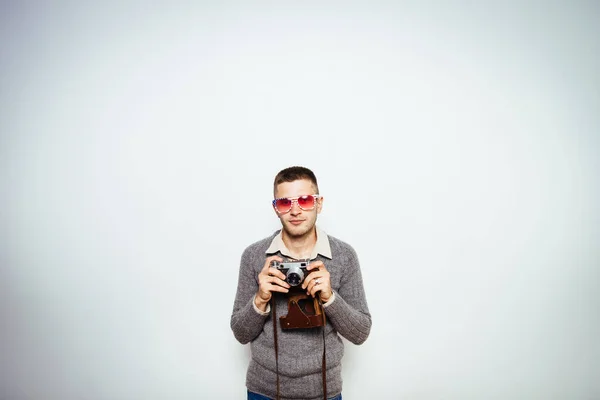 Homem Com Uma Câmara — Fotografia de Stock