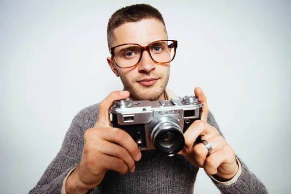 Ένας Άντρας Κάμερα — Φωτογραφία Αρχείου