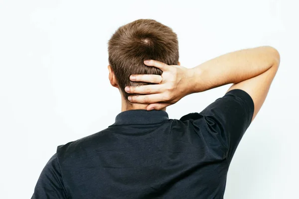 Holding His Head Back Man — Stock Photo, Image