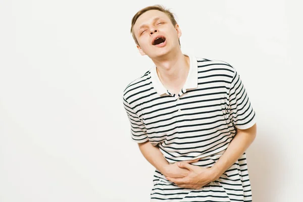 男性の胃の痛み — ストック写真