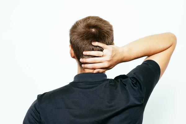 Holding His Head Back Man — Stock Photo, Image