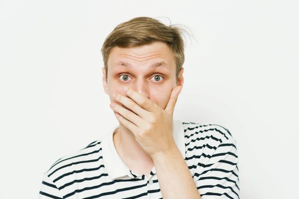 Hombre Sorprendido Estudio Fotografía — Foto de Stock