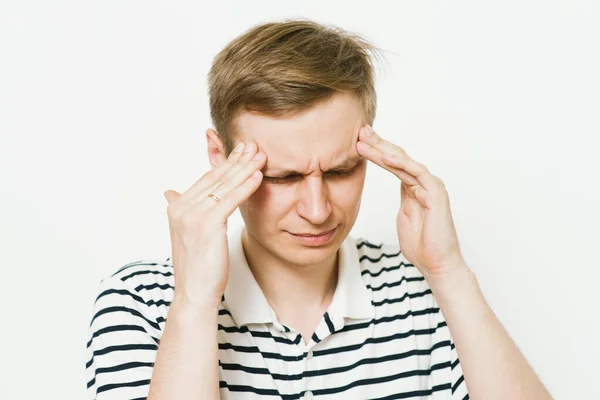 Headache Men Photo Studio — Stock Photo, Image