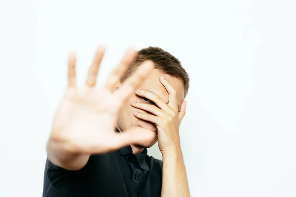 Hombre Tiene Miedo Del Miedo — Foto de Stock