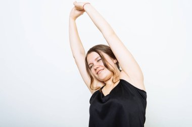  Tatmin ve uzayan eller kadın.