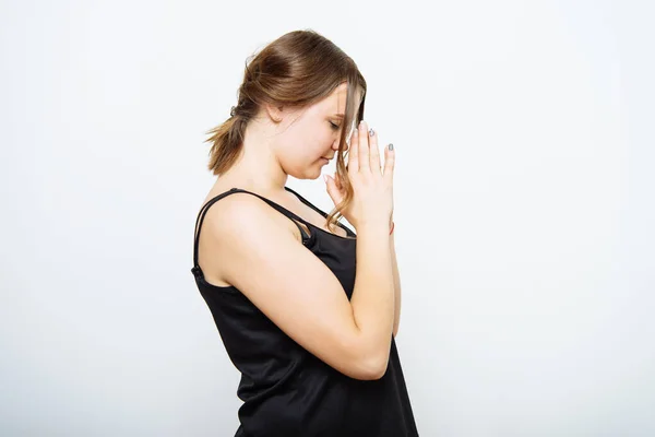 Gebed Vrouw Fotostudio — Stockfoto