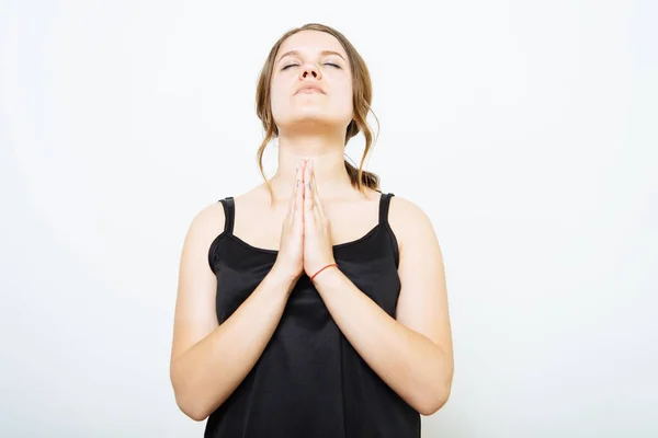 Prayer Female Photo Studio — Stock Photo, Image