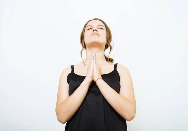 Prayer Female Photo Studio — Stock Photo, Image