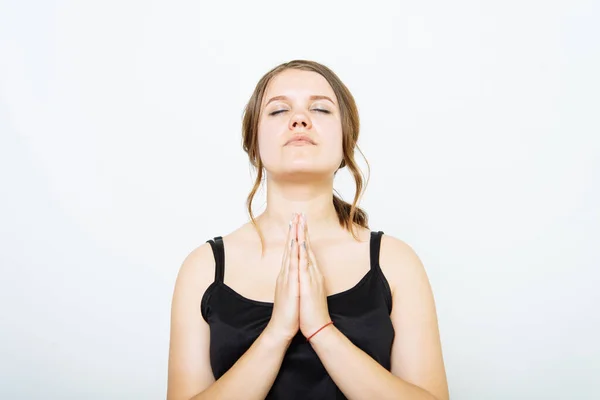 Prayer Female Photo Studio — Stock Photo, Image