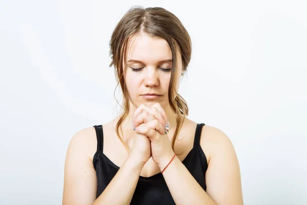 Oración Mujer Estudio Fotográfico —  Fotos de Stock