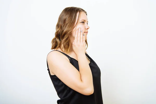 Fotoğraf Stüdyosundaki Diş Ağrısı Olan Kadın — Stok fotoğraf