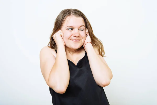 Sluit Oren Vrouw Fotostudio — Stockfoto