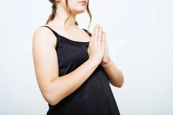 Oración Mujer Estudio Fotográfico — Foto de Stock