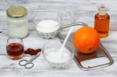 Doğal portakal şeker fırçalayın mükemmel cilt için iyi