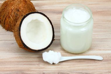 Cam Kavanoz içinde organik hindistan cevizi yağı