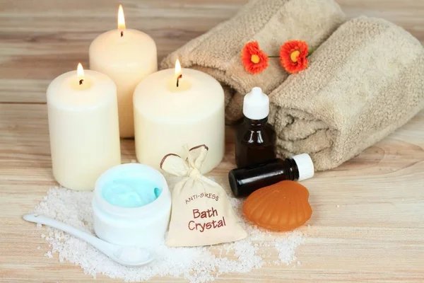 Concetto spa con candele — Foto Stock