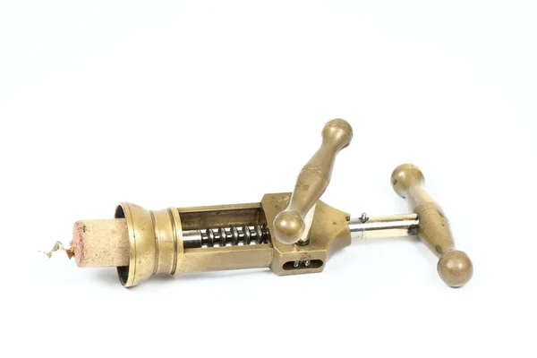 Parafuso mecânico perfeito feito de latão — Fotografia de Stock