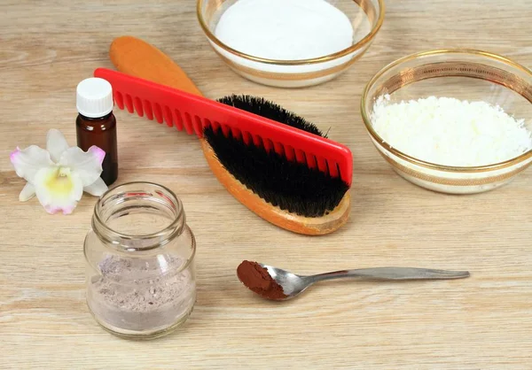 Eigengemaakte Droogshampoo in een glazen pot — Stockfoto