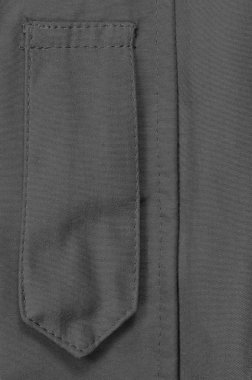 Ecwcs Parka rütbe nişanlar rozet döngü Closeup, boş boş dikey giyim arka plan kopya alanı, açık Placket fırtına kapak, büyük ayrıntılı makro siyah