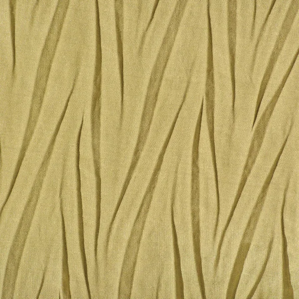 Textile synthétique froissé doré jaune, Détail de tissu de polyester plissé, Modèle de texture ridée décorative verticale, Grand fond de montre texturé détaillé lumineux, Doux Bokeh Accent — Photo