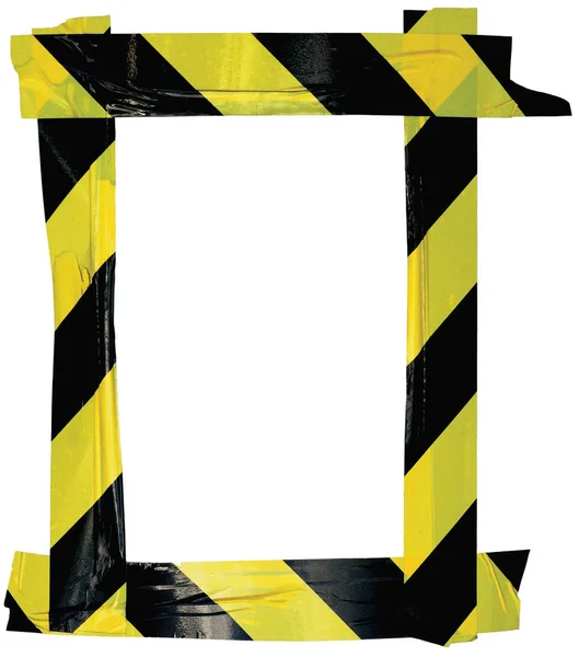 Amarelo Preto Cuidado Aviso Fita Quadro de sinal de aviso, Fundo adesivo adesivo vertical, Diagonal Hazard Stripes Signal Safety Attention Concept, Fecho detalhado grande isolado, Padrão de Grunge envelhecido velho — Fotografia de Stock