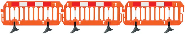 Obstacle detour road barrier fence roadworks barricade, orange red and white luminescent stop signal sign, seamless isolated panoramic closeup, horizontal traffic safety railing warning signage, large detailed temporary access reroute, multiple 스톡 이미지