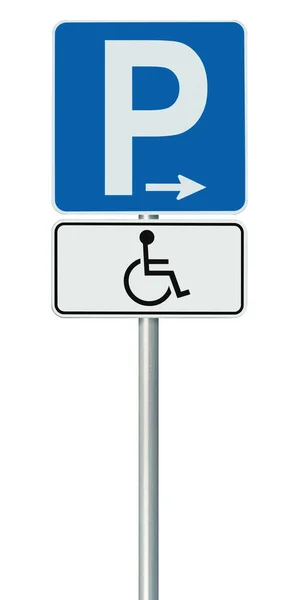 Panneau Signalisation Stationnement Pour Handicapés Gratuit Handicap Porte Badges Bleus — Photo