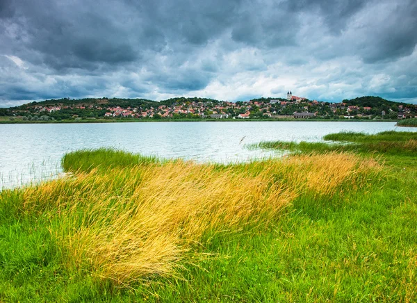 Tihany Binnenmeer Met Stormachtige Lucht — Stockfoto