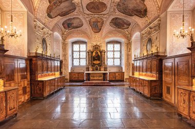Heiligenkreuz, Austria - 12 FEBRUARY, 2020: Vestry of the Cistercian monastery Heiligenkreuz abbey in Heiligenkreuz, Austria.