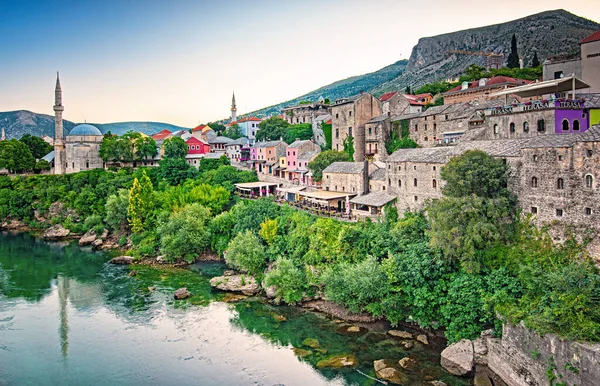 Mostar Bosnia Hercegovina View Medieval Bridge Mostar August 2019 — стокове фото