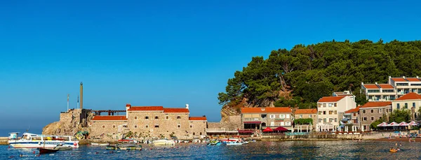 Petrovac Montenegro Agosto 2019 Vista Sobre Petrovac Sua Praia Verão — Fotografia de Stock