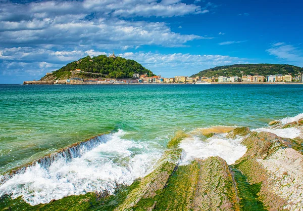 Vista Para Praia San Sebastian Espanha — Fotografia de Stock